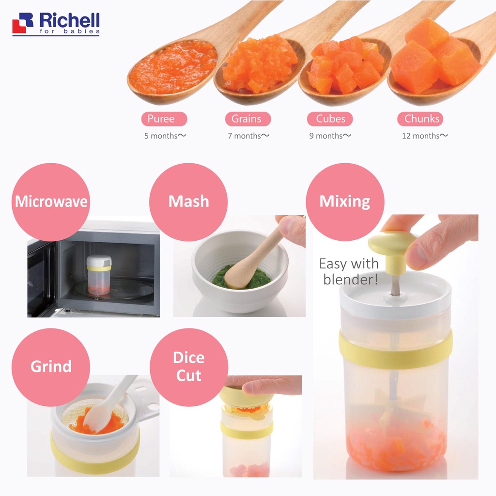 99204 Richell Baby Time Saver Easy Weaning Food Maker - baby Food Masher Food Processor