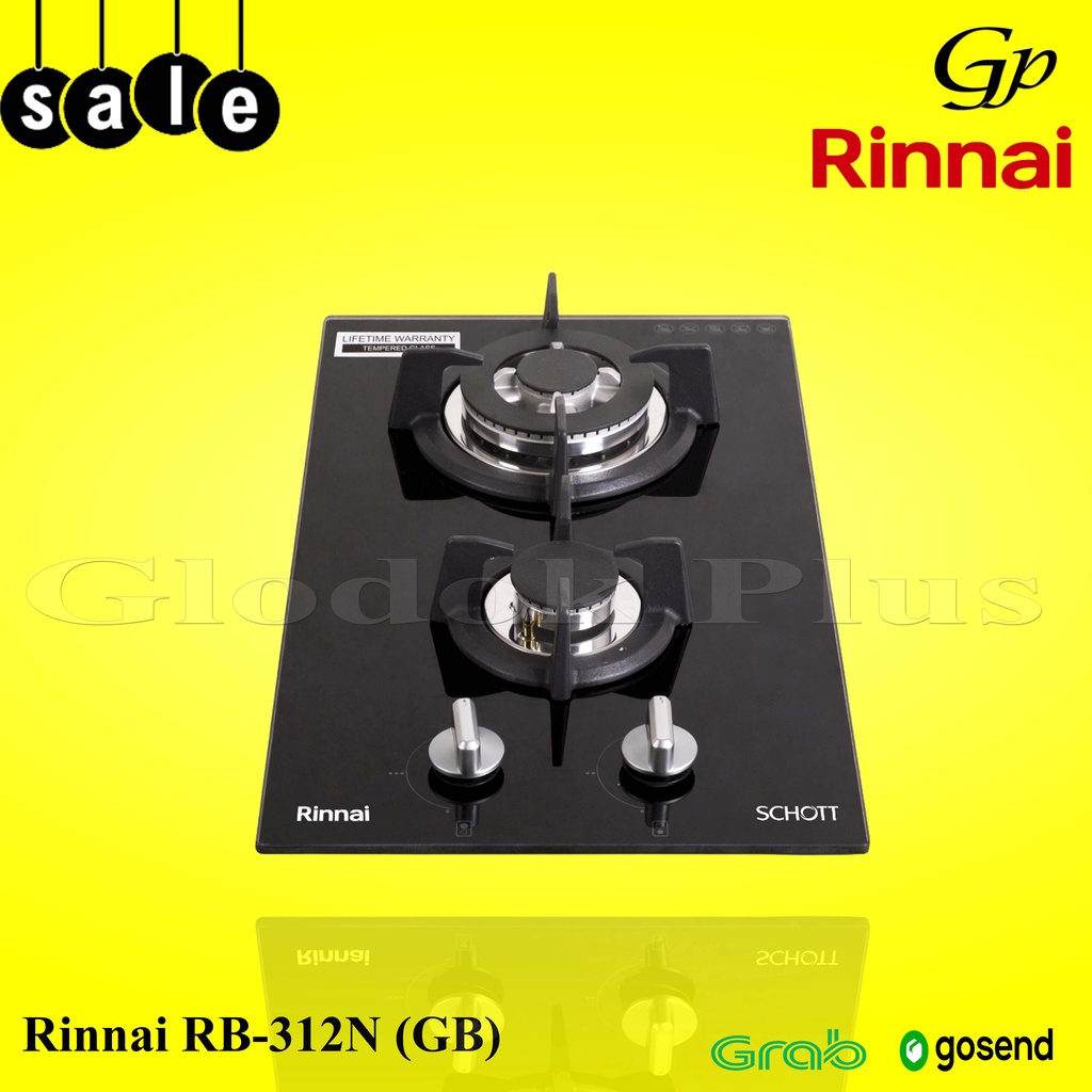 Rinnai RB 312NGB Kompor Tanam Gas 312 N gb Built In RB312NGB 30 cm NGB 2 tungku