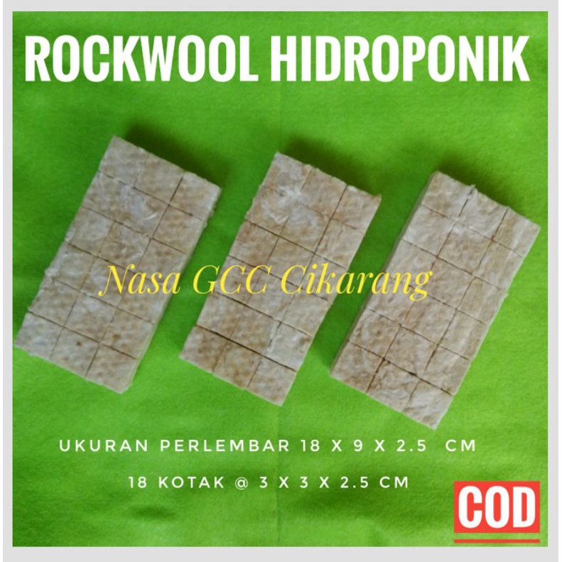 ROCKWOOL HIDROPONIK SIAP PAKAI 18 KOTAK 3 x 3 x 2.5 CM