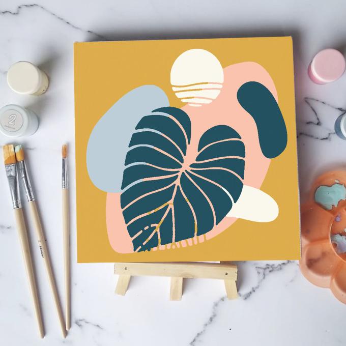 

Paint by number tanaman monstera plant canvas 20x20 cm / painting kit - plant01, 15x15cm READY STOK