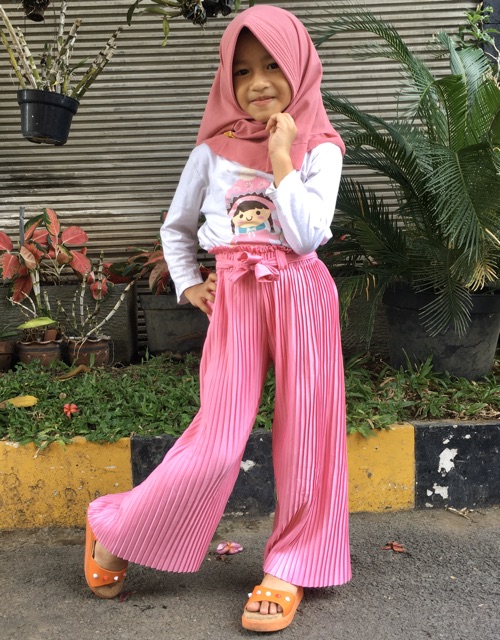 Celana kulot plisket impor anak usia 2-12 tahun celana import anak nablfashion