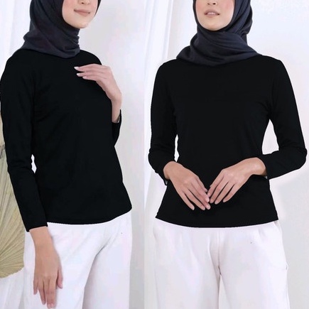 Baju Manset Kaos Wanita - Inner Kaos Manset Lengan Panjang - Manset Hijab Lengan Panjang