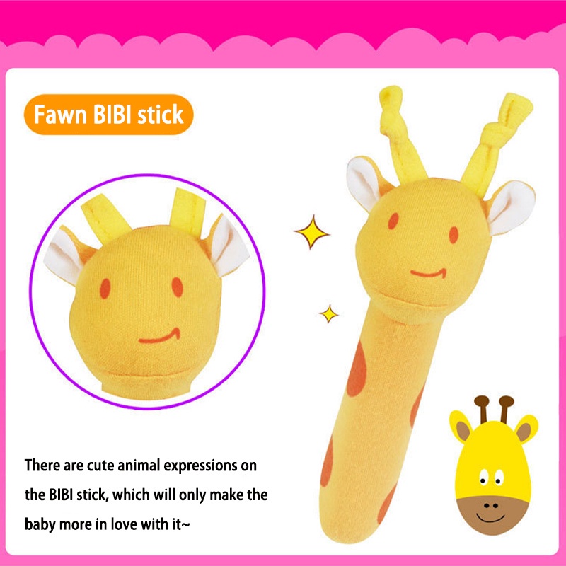 PrettygoodMainan Bayi /Animal Rattle- Plushie Doll/ Mainan Bayi rattle stick / Mainan Tangan Bayi -PD