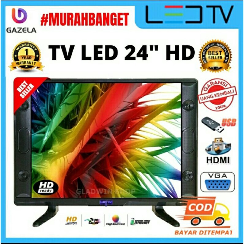 Ready Gazela TV LED 24 inch HD Televisi Monitor Cctv komputer