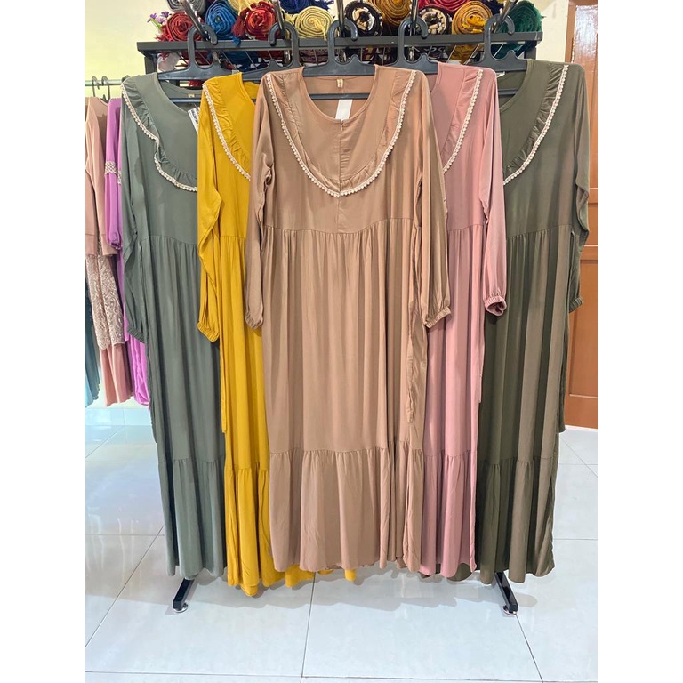 GAMIS TWILL PREMIUM KERAH RENDA/ GAMIS PREMIUM KERAH BULAT/ GAMIS TWILL RENDA BULAT/ C14