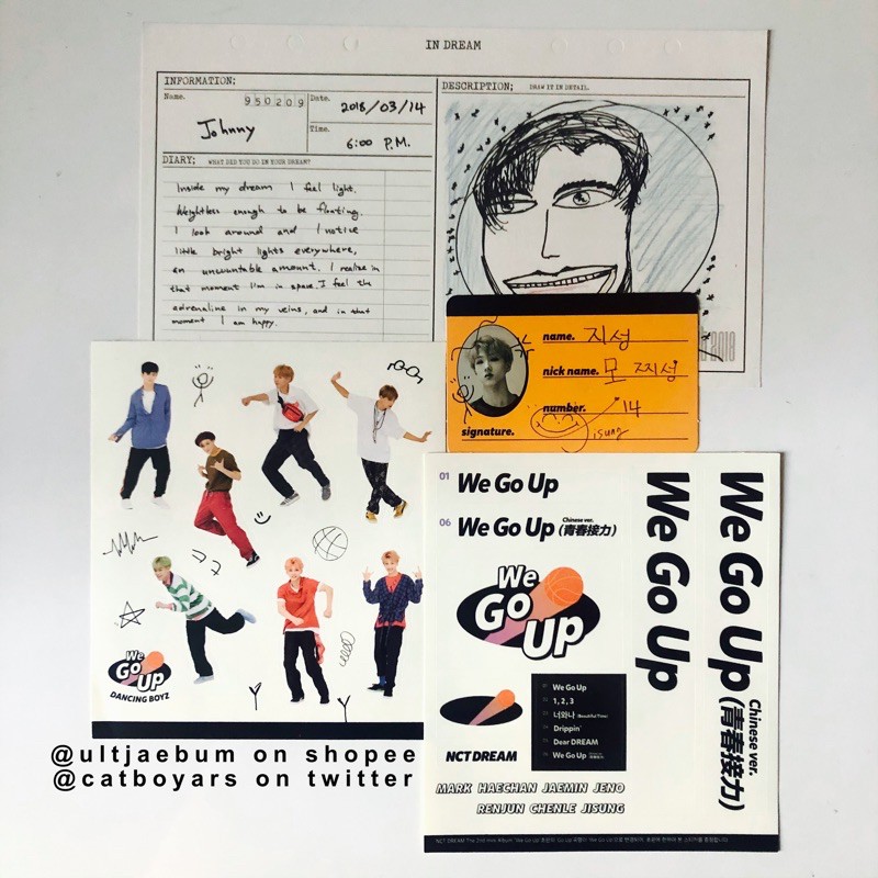 NCT 2018 Empathy Diary / NCT DREAM We Go Up Photocard and Sticker Set