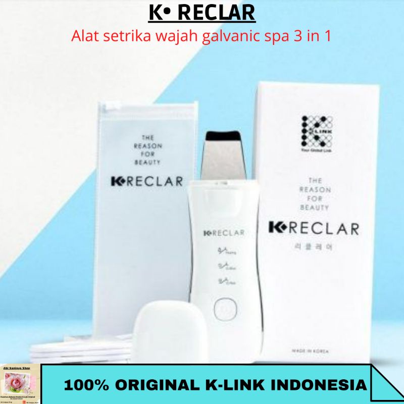 ALAT SETRIKA WAJAH GALVANIC SPA K-RECLAR 3 IN 1 FREE BLACK JAM SMALL