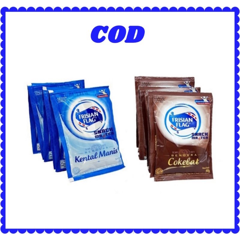 

FRISIAN FLAG SUSU KENTAL MANIS PUTIH/COKLAT SACHET (isi 6 pcs)