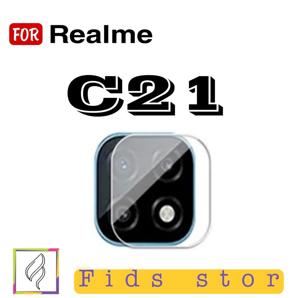 PROMO 2in1 Tempered Glass REALME C21 Full Layar Cover Black Premium Free Tempered Glass Camera