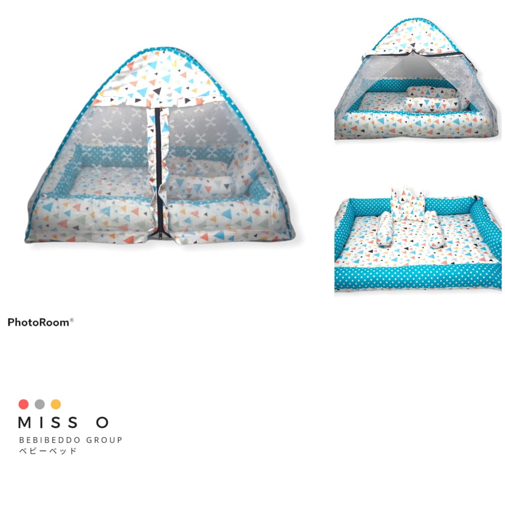 BEST-SELLER Kasur Bayi Kelambu dan-Tenda Motif Archery x Polkadot-navy CBNK 029 PLUS NON FURING-Segitiga Tosca