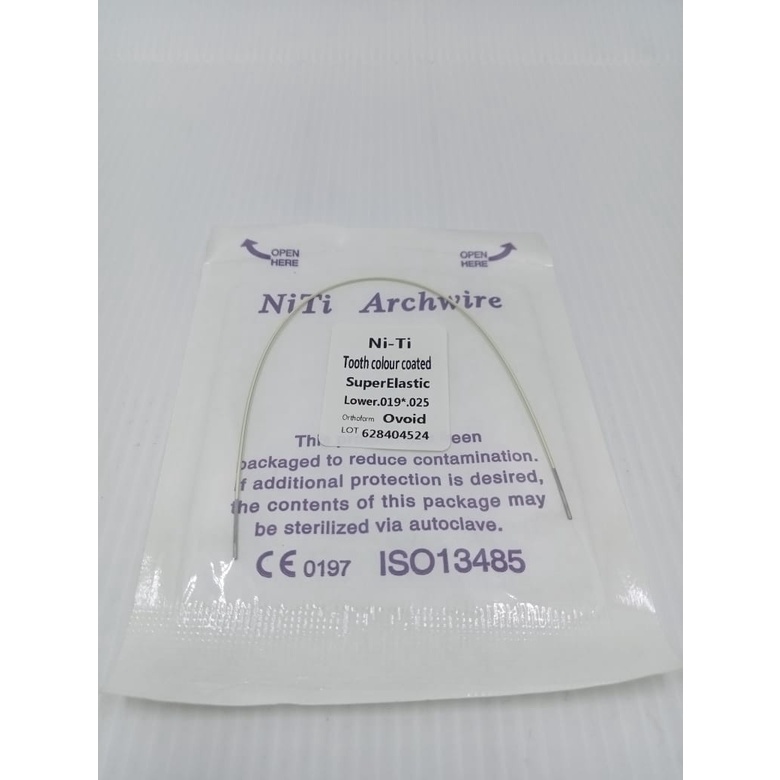 NITI WIRE ESTHETIC COATED WIRE RECTA / KAWAT NITI PUTIH COATED BEHEL DENTAL ORTHODONTIC SUPER ELASTIC NITI ROUND WIRE DENTAL SEWARNA GIGI CERAMIC SAPHIRE