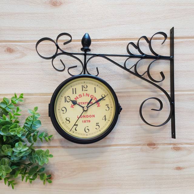 Jam gantung 2 sisi klasik vintage industrial
