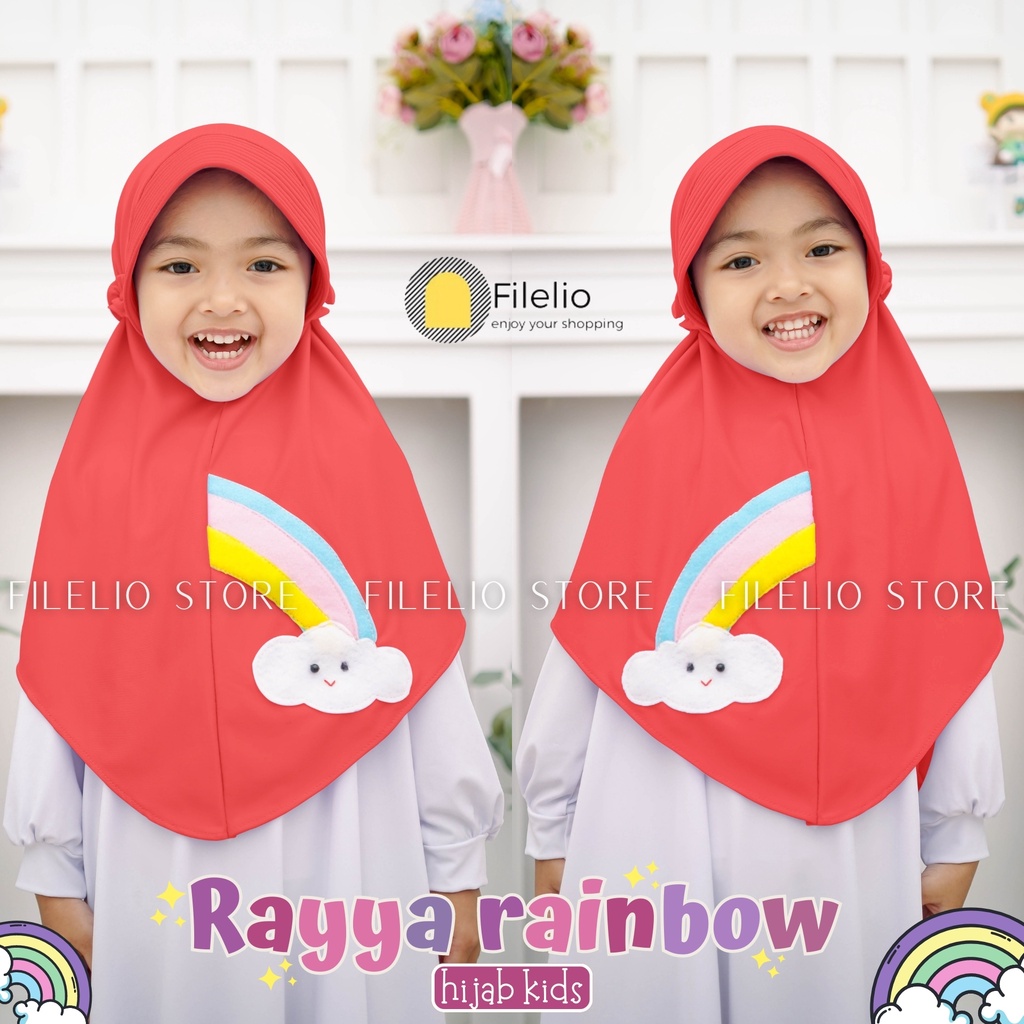 Kerudung Instan Anak TK Rayya Rainbow / Hijab Anak TK Kekinian / Hijab Anak TK Tali Karet / Jilbab Anak Karakter / Jilbab Anak Perempuan / Jilbab Anak Jersey / Kerudung Anak TK / Bergo Anak Jersey / Bergo Anak TK