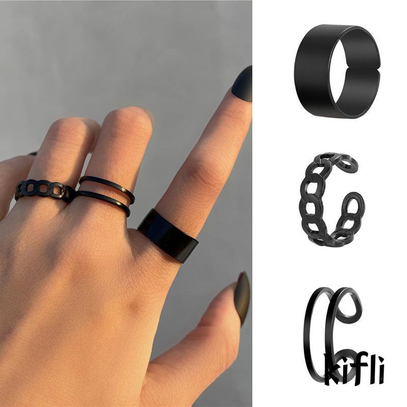 Set Cincin Kombinasi Model Tumpuk Gaya Kepribadian