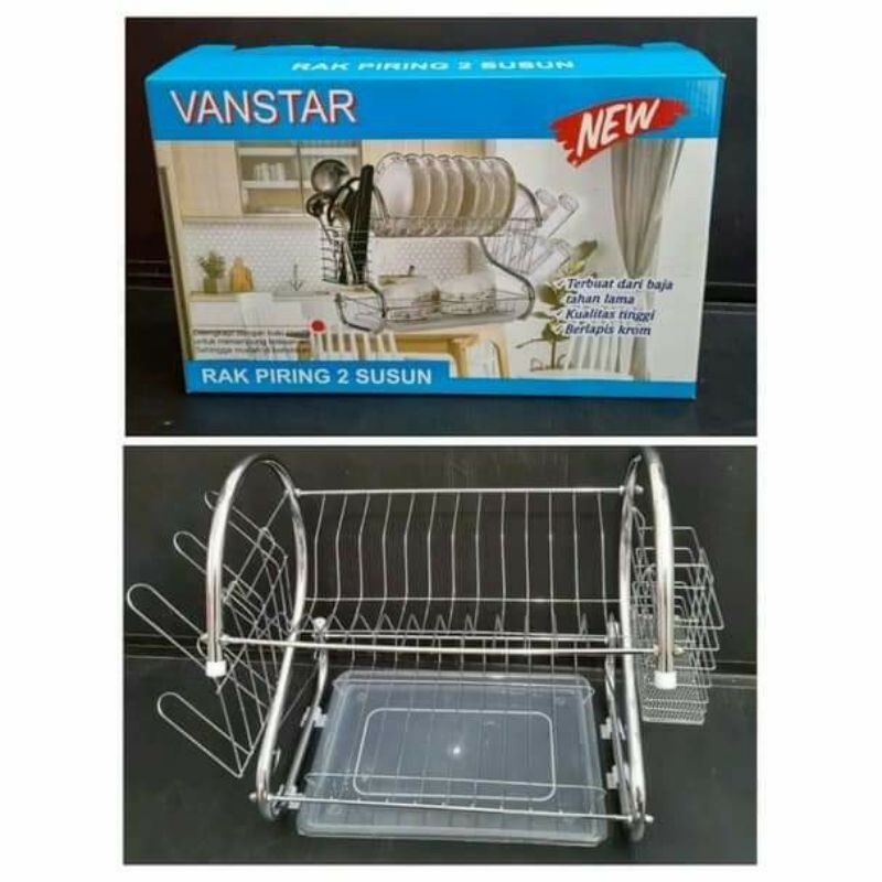 Rak Piring Stainless 2 Susun