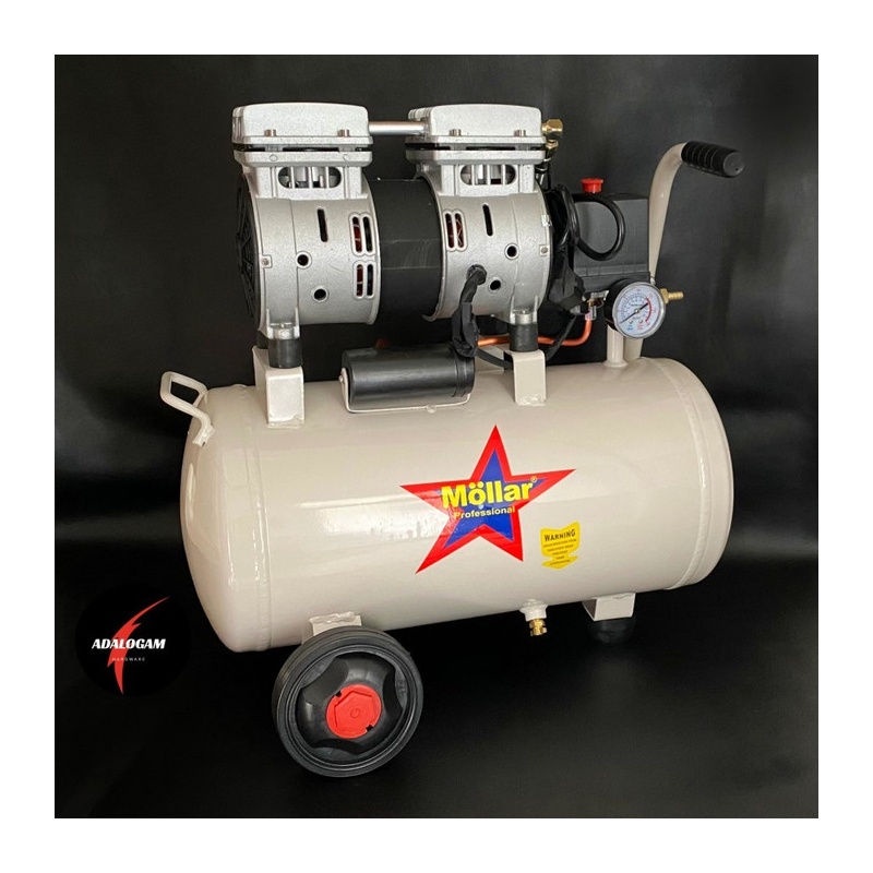 Murah MOLLAR AC-1024S Kompresor Silent - Oilless 3/4 HP - 24 liter - 8 Bar