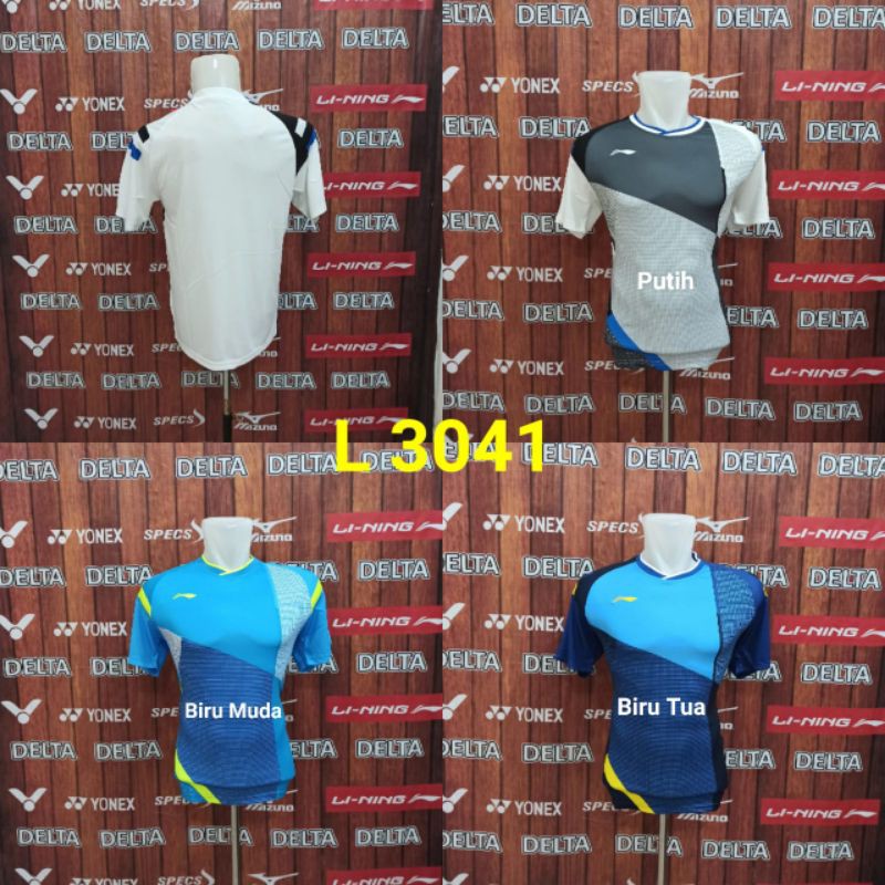 LI-NING 3041 BAJU KAOS JERSEY PAKAIAN OLAHRAGA BADMINTON BULUTANGKIS IMPORT
