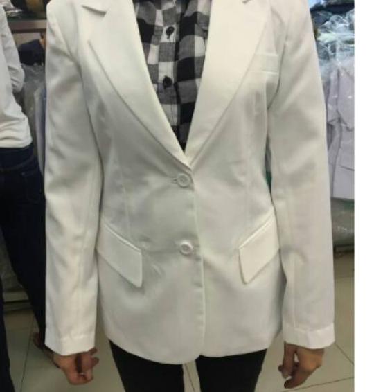 jas apoteker bahan bagus warna putih tulang /gading merk dua saudara
