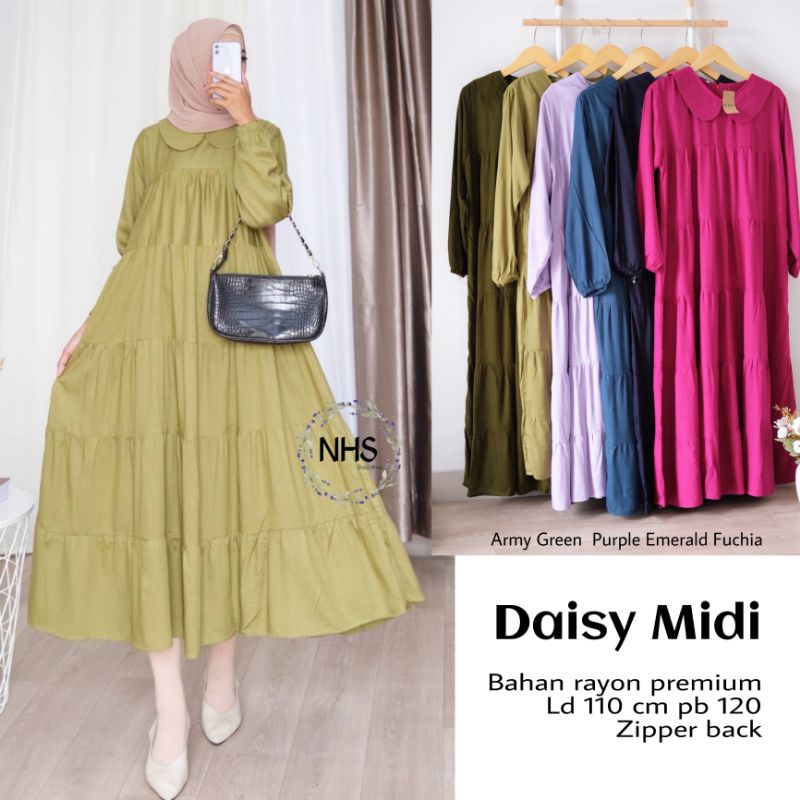 Midi dress rayon Daisy midi dress JUMBO