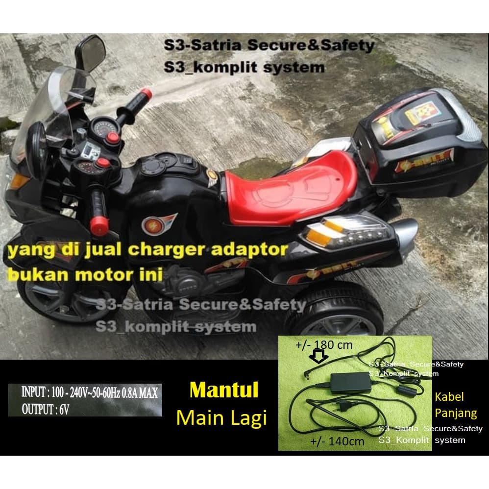 charger aki motor mainan 6v