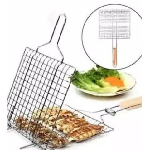 Alat Penjepit Panggangan BBQ / Ikan / Ayam Ukuran Besar
