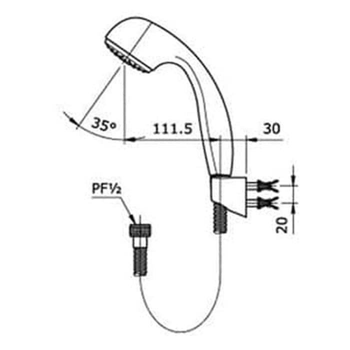 HAND SHOWER PUTIH TOTO THX 17 B