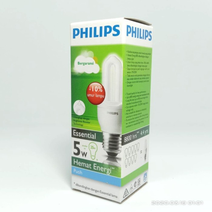 Lampu Philips Essential 5Watt, 5W, 5 Watt, 5 W