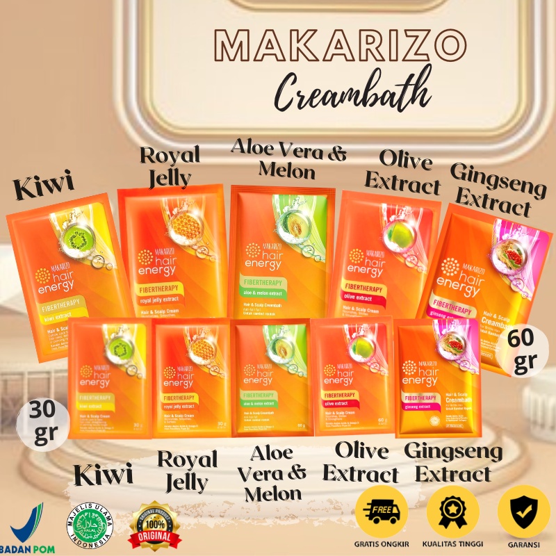 MAKARIZO Hair Energy Creambath Sachet 15 30 60 ML Kosmetik