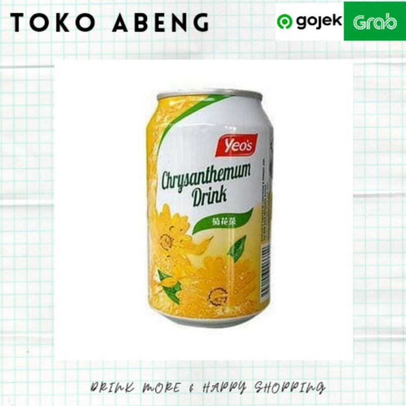 Yeos Teh Kembang Chrysanthemum kaleng per dus isi 24 kaleng