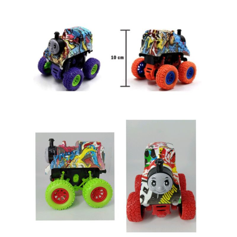 Mainan Stunt Steam Train Inertial 4WD-Grafitti Series /Mainan Kereta Thomas Pullback
