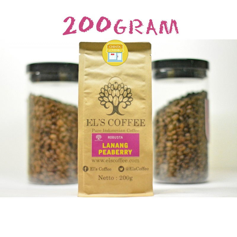 

El's Coffee Spesial Kopi Lanang (Peaberry) Asli Lampung Kemasan 200g