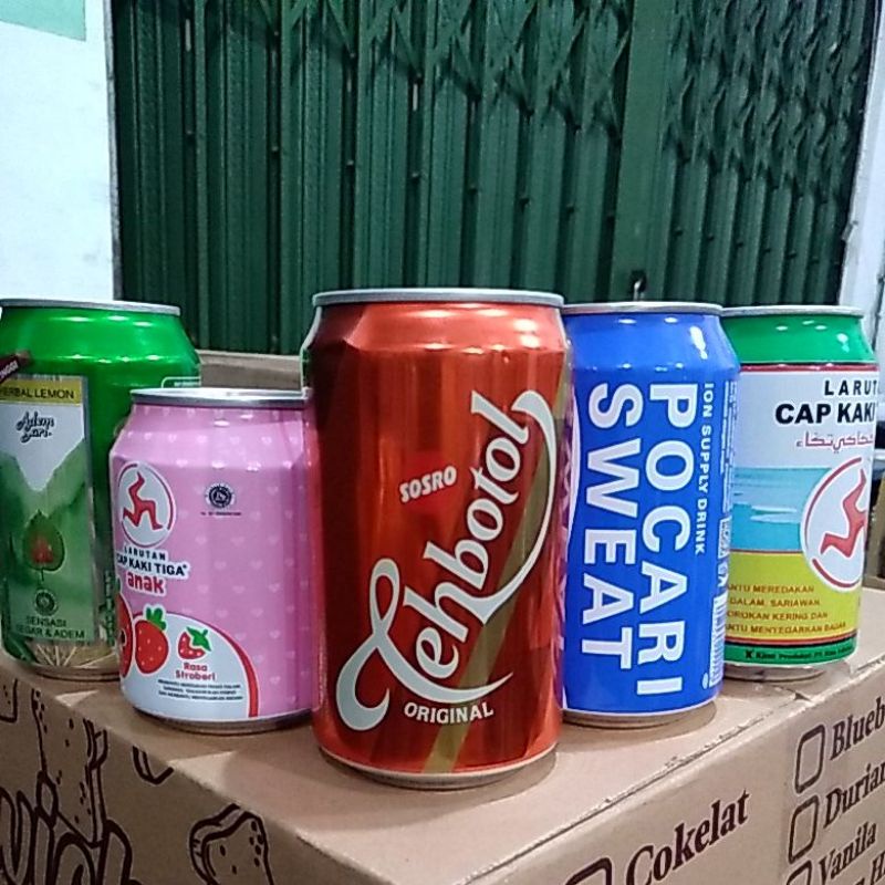 Minuman Kaleng Pilihan * Teh Botol Sosro, Pocariswet, Adem sari cingku, Latutan