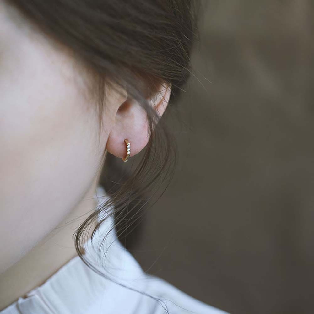 Needway  Personality Circle Ear Buckles Temperament Fashion Jewelry Hoop Earrings Round Shape Trend Korean Geometric Hexagonal Simple Ear studs