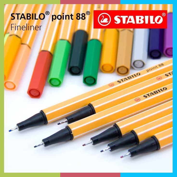 

Stabilo Set 5 Point 88 Basic Color / Fineliner / Pen Merah Biru