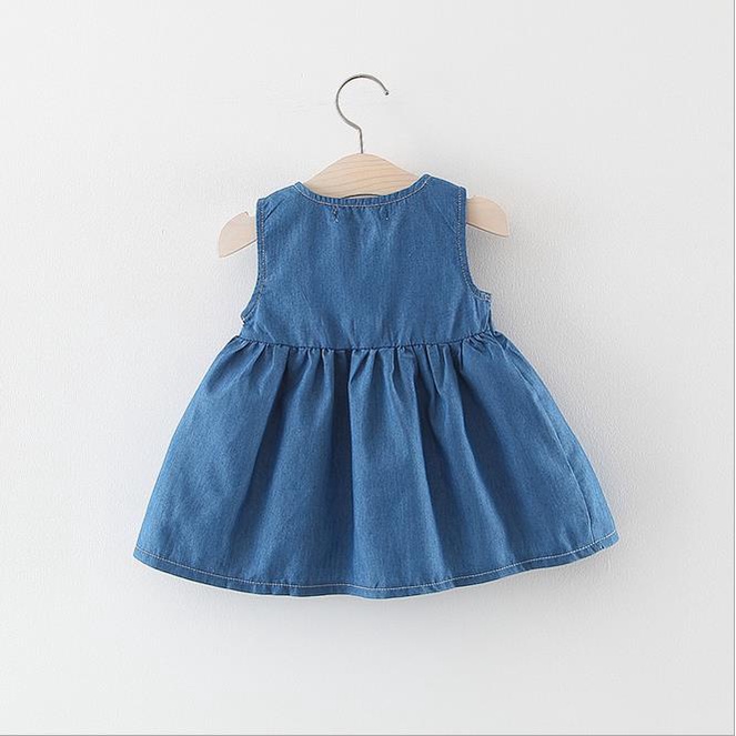 Cherry COD Naura Denim Dress Anak Perempuan Katun Motif Denim / Baju Anak Perempuan - D49