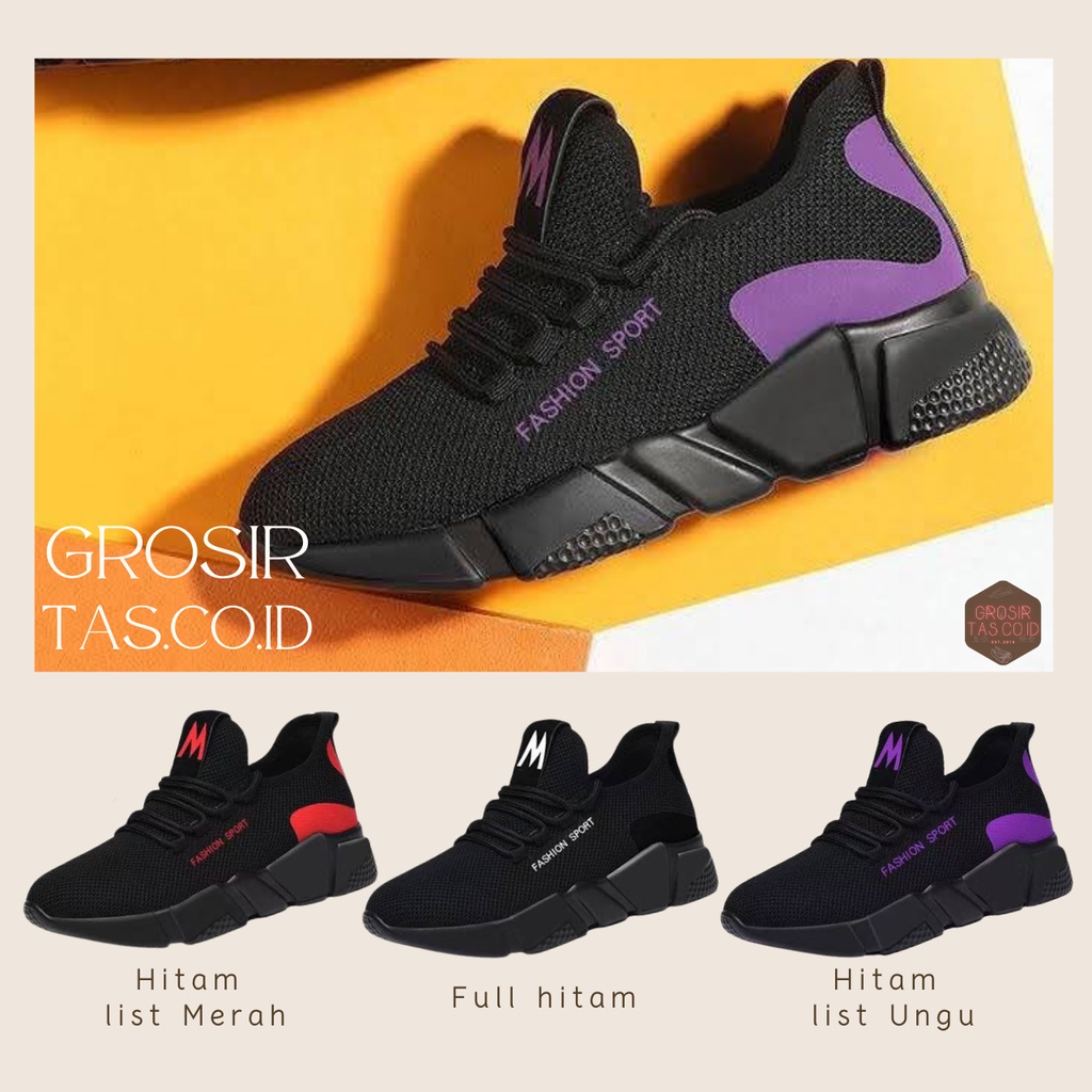 GROSIRTAS LV0102 Sepatu Sneakers Wanita Import Sport Shoes Sepatu Sport Rajut Wanita Running Shoes Motif HWEI