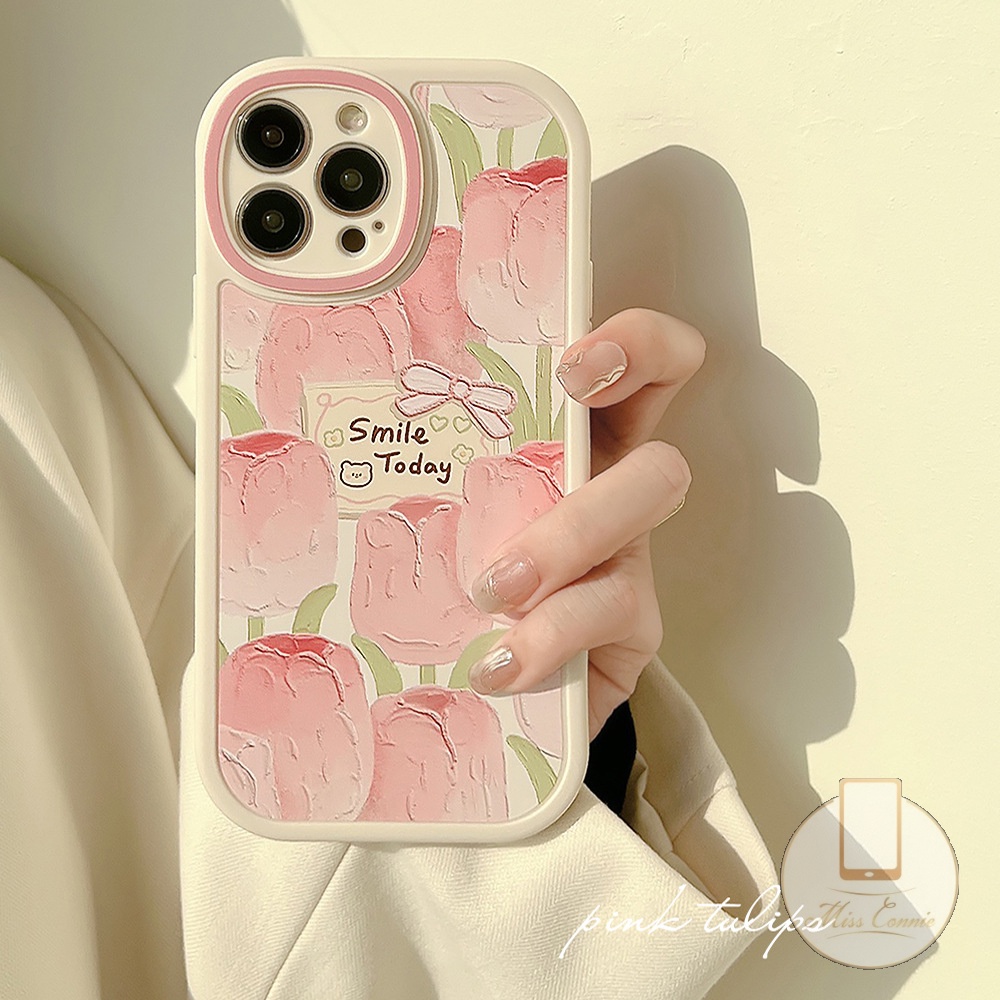 Xiaomi Redmi 12C A1 9T 9C 10C 10 9 9A 9C NFC Redmi Note10 8 9 Note 11 Pro 9s 9Pro 11s 10s Note 11 10Pro Max Mi POCO F4 K40s M3 X3 Pro X3 NFC Pink Fresh Tulip Case TPU Lembut Bunga