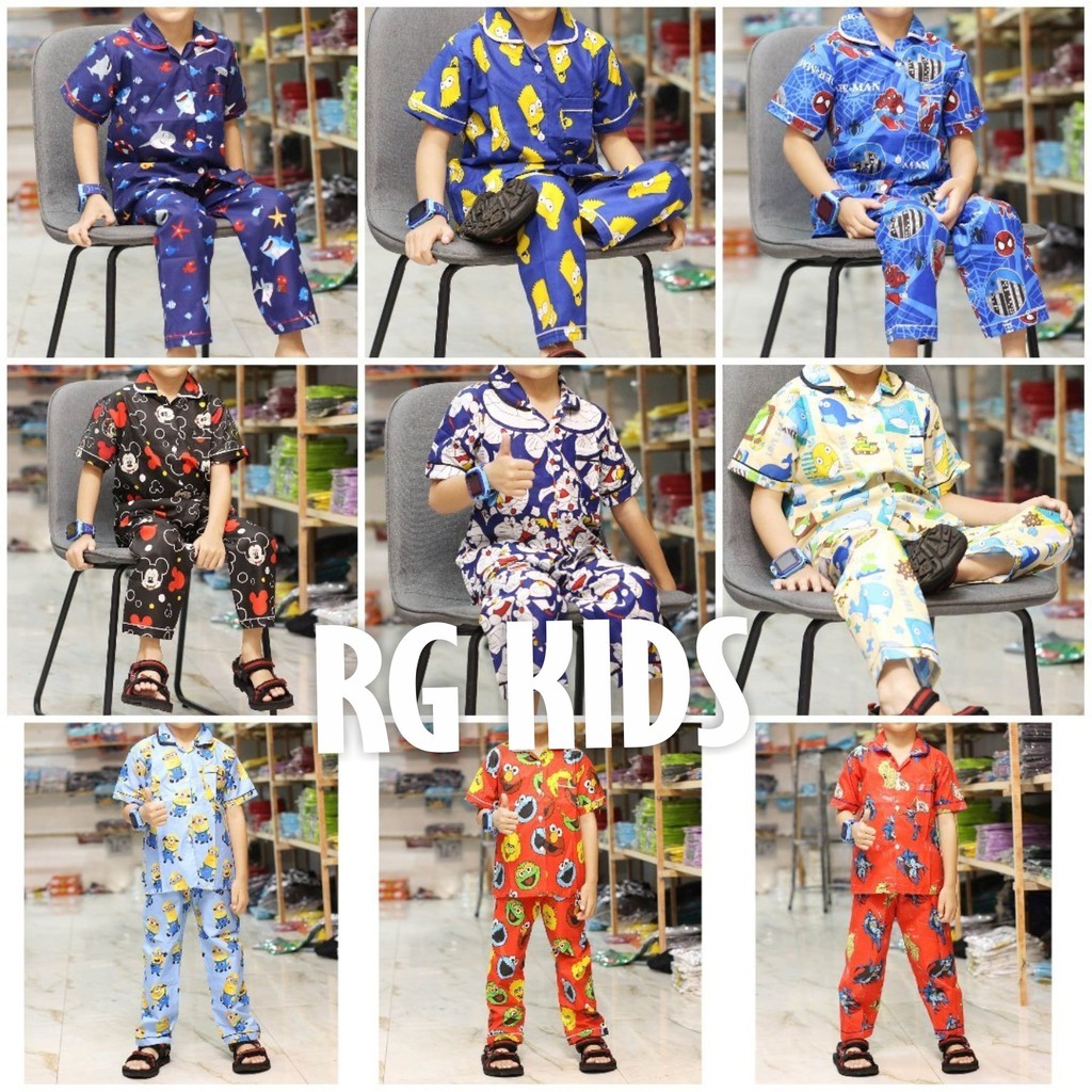 Piyama Anak Laki Baju Tidur Motif Lucu Gambar Kartun