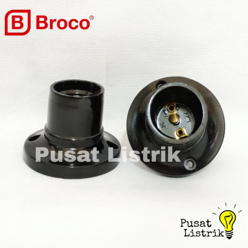 Fitting Plafon Hitam Broco 210L Fitting Plafon Bulat Broco