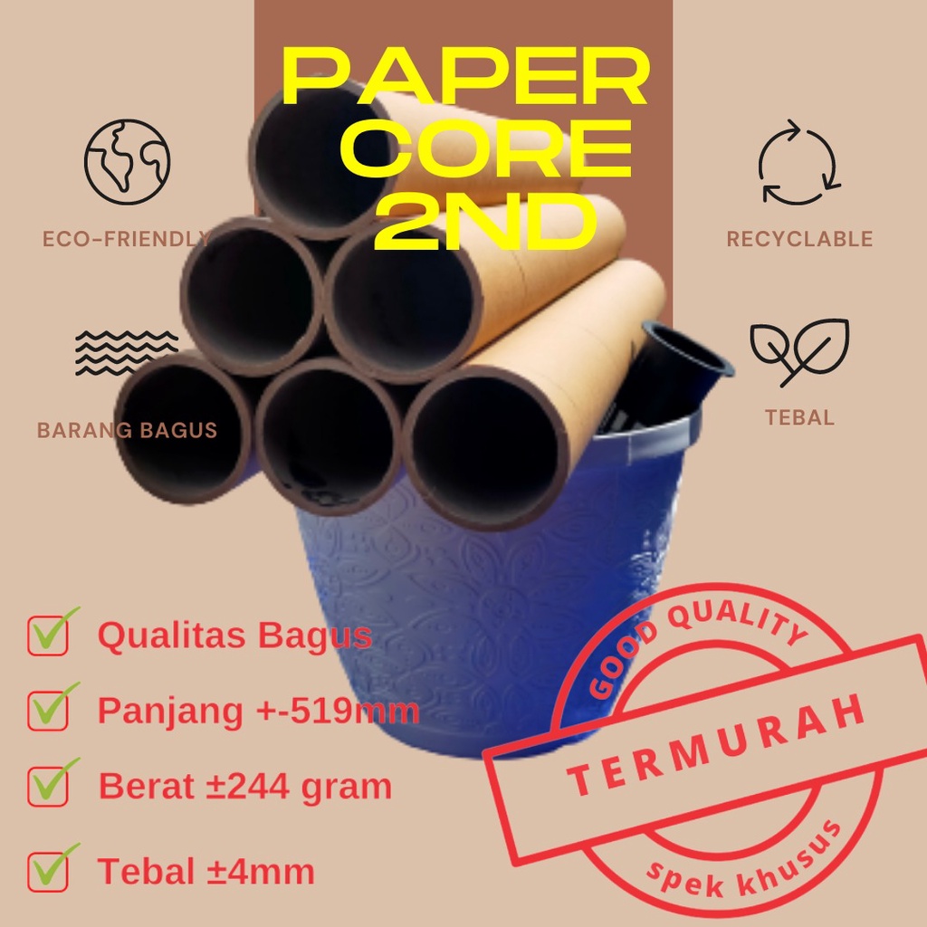 PAPER CORE TEBAL 50 52 cm Tabung Kertas Kardus Selongsong BOBIN CONES