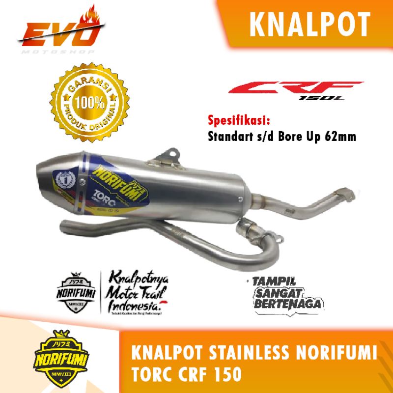 KNALPOT CRF 150 STAINLESE TORC NORIFUMI