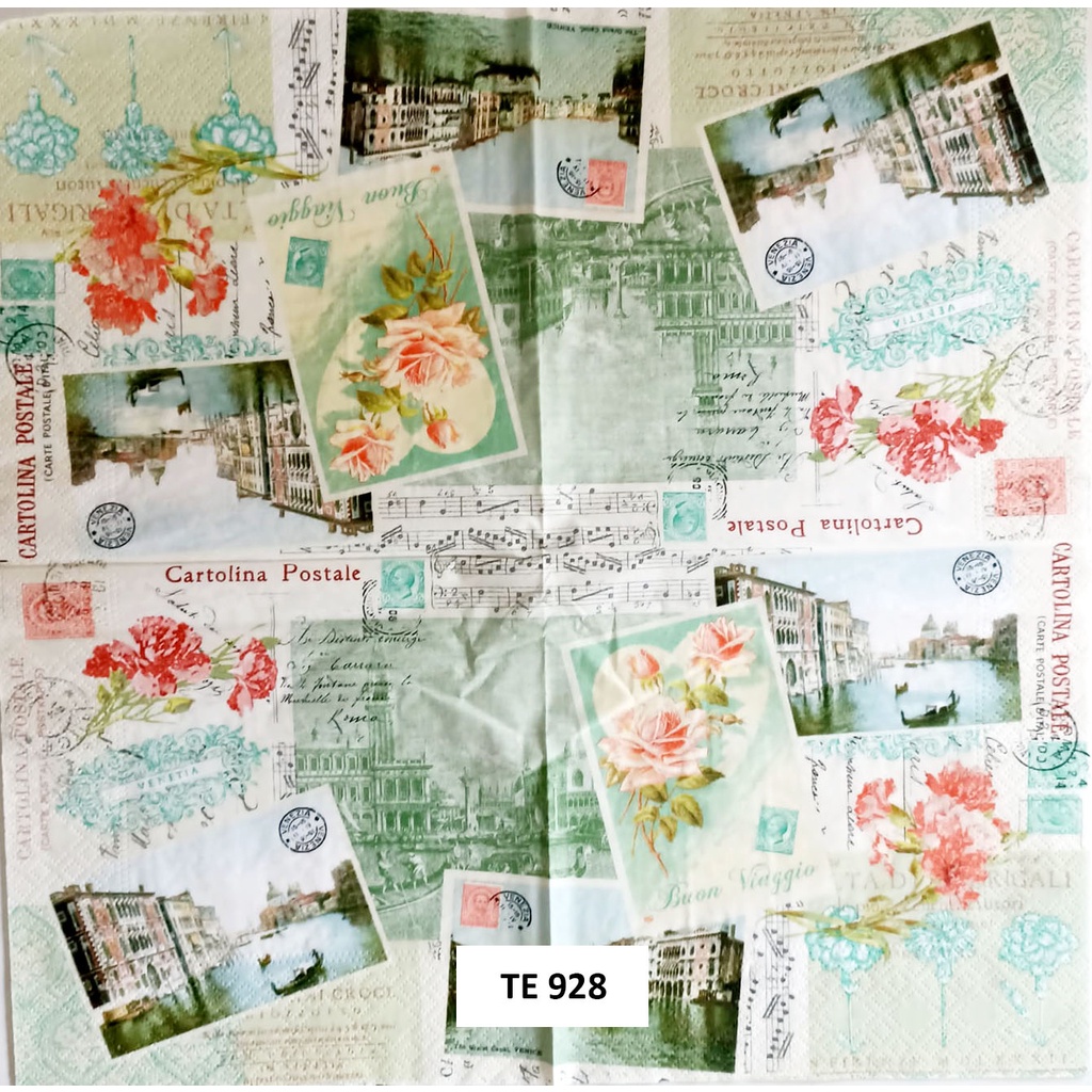 Tisu  Napkin Kerajinan  Decoupage Eropah 33X33 CM TE 928 TTS