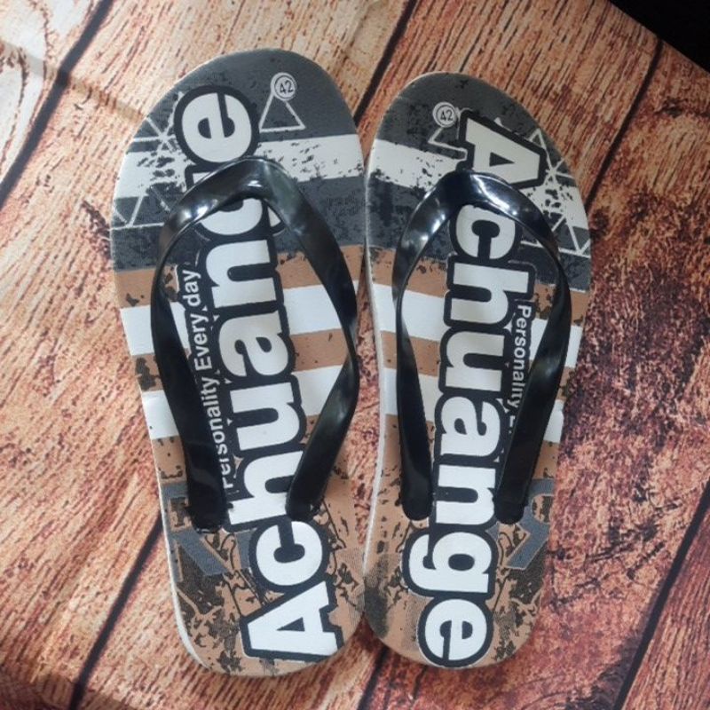 SANDAL JEPIT PRIA MOTIF ACHUANGE-Abu