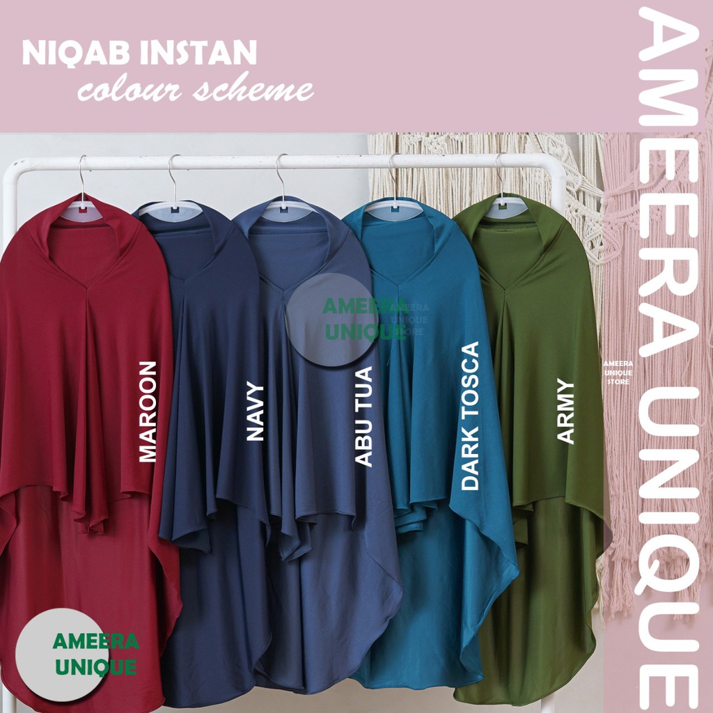 Jilbab Niqab Cadar Jersey Bahan Kaos Spandek Premium Original