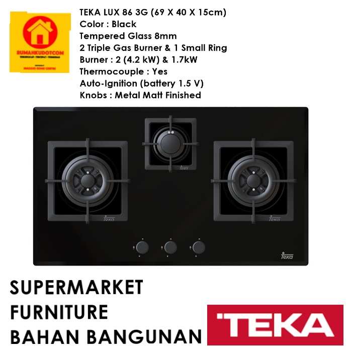 KOMPOR TANAM 3 TUNGKU - KOMPOR TANAM 2 TUNGKU + 1 TUNGKU MINI - KOMPOR TANAM - LUX 86 3G AI - TEKA