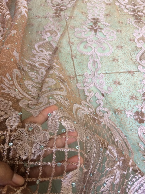 Tile elisaab 2tone/kain kebaya motif elisaab