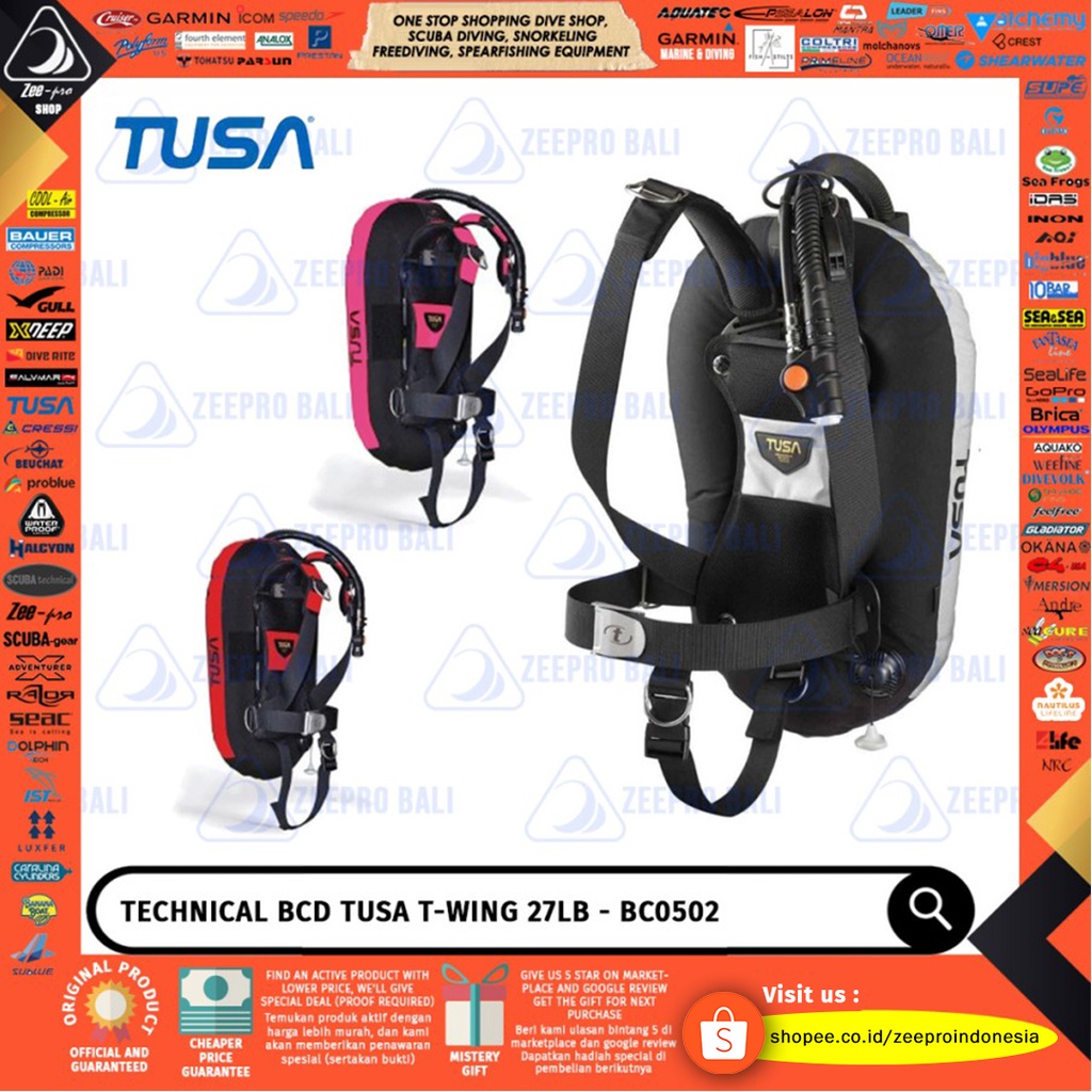 Technical BCD T-Wing Tusa 27Lb Donut Scuba Diving Back Bouyancy Selam