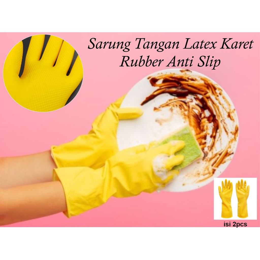 Sarung Tangan Karet Latex cuci piring Berkebun cleaning service dsb