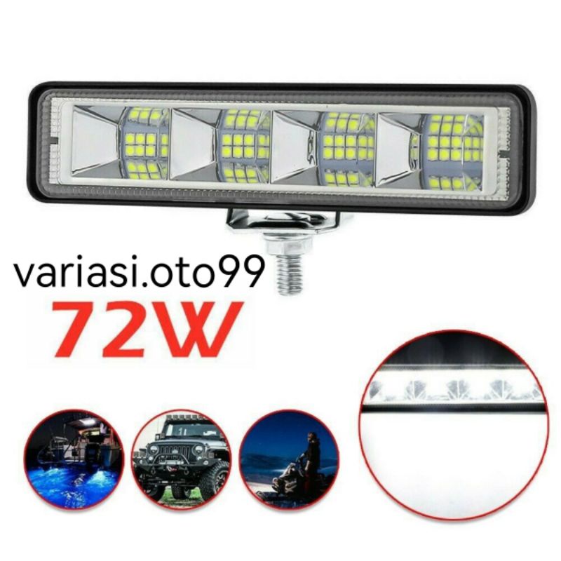 Lampu Tembak Sorot LED 24 Titik Mata CWL 72 Watt  Cree 72W Motor Mobil Bahan Aluminum 12V &amp;24V Work light Bar