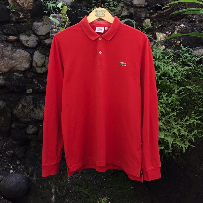 Polo Shirt Longsleeve Lacoste Orange Second Original